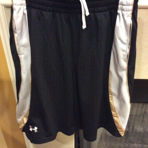UNDER ARMOUR BLACK ATHLETIC SHORTS MENS L LARGE - Picture 1 of 8